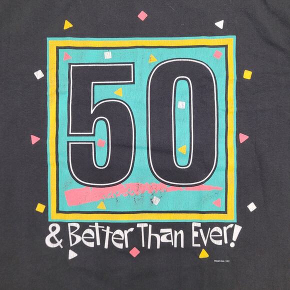 Vintage 1991 50th Golden Birthday Shirt Women Large 20x27 USA - Picture 10 of 12